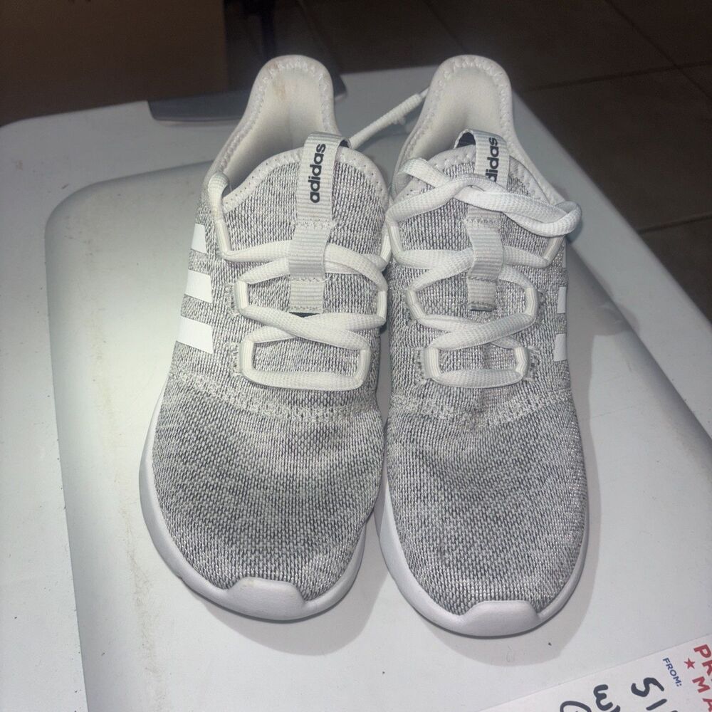 Adidas Women's Cloudfoam Pure 2.0 Shoes Size 6.5 Silver White Preowned Excellent - Picture 3 of 14